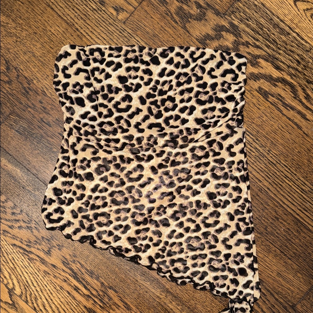 Leopard Print Top - Beige and Black